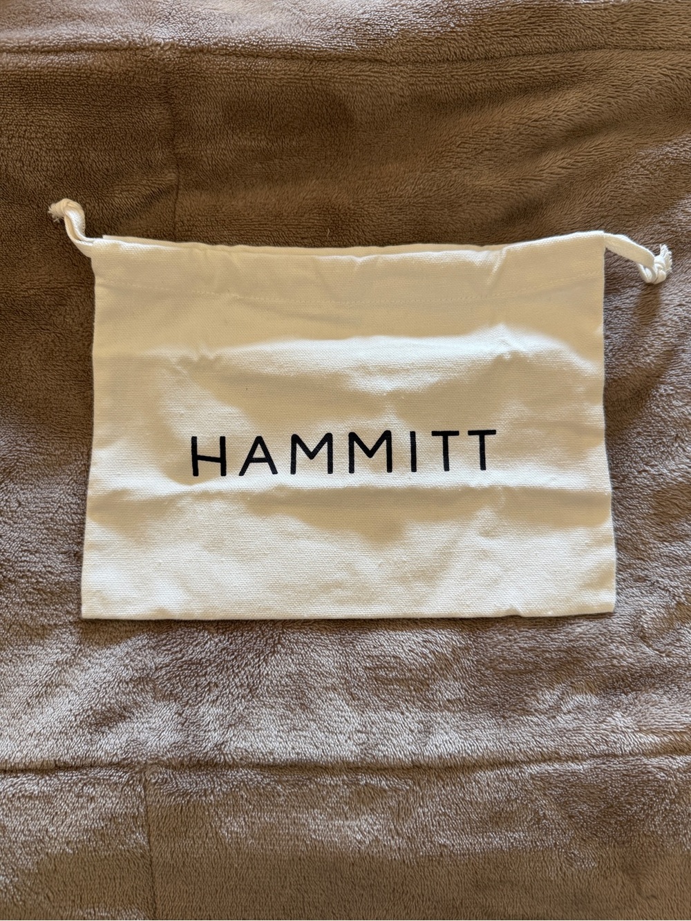 Hammitt White Canvas Drawstring Bag with Black Logo
